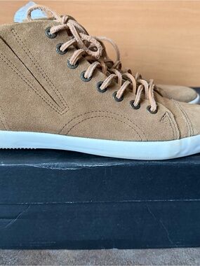 Vagabond Tan Suede High-Top Sneakers